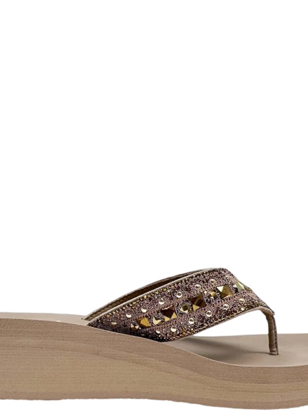 Yellow Box Women's Callie  Taupe Wedge Sandal, Medium Width 1.75 “ Heel, 1” - Picture 5 of 5
